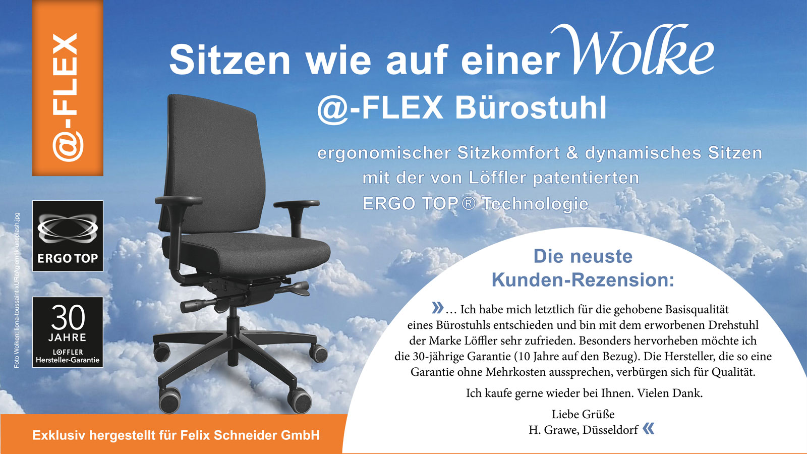 FLEX Bürostuhl am - · orthopädischer Arbeitsplatz Ergonomie Schreibtischstuhl