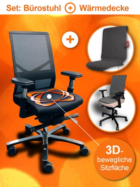 Beitragsbild Set: Bürostuhl Figo Air + Wärmedecke